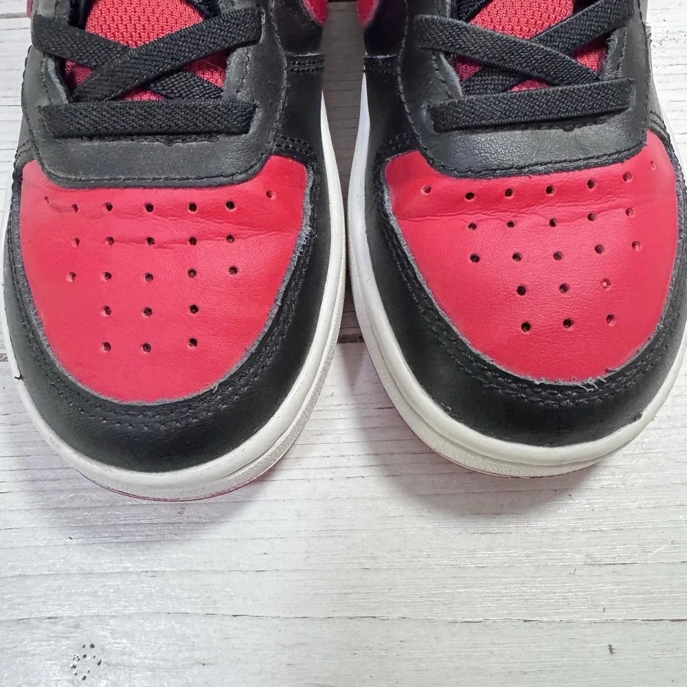 Nike Court Borough Mid Top 2 Red Black Kids Size 13C CD7783-602
